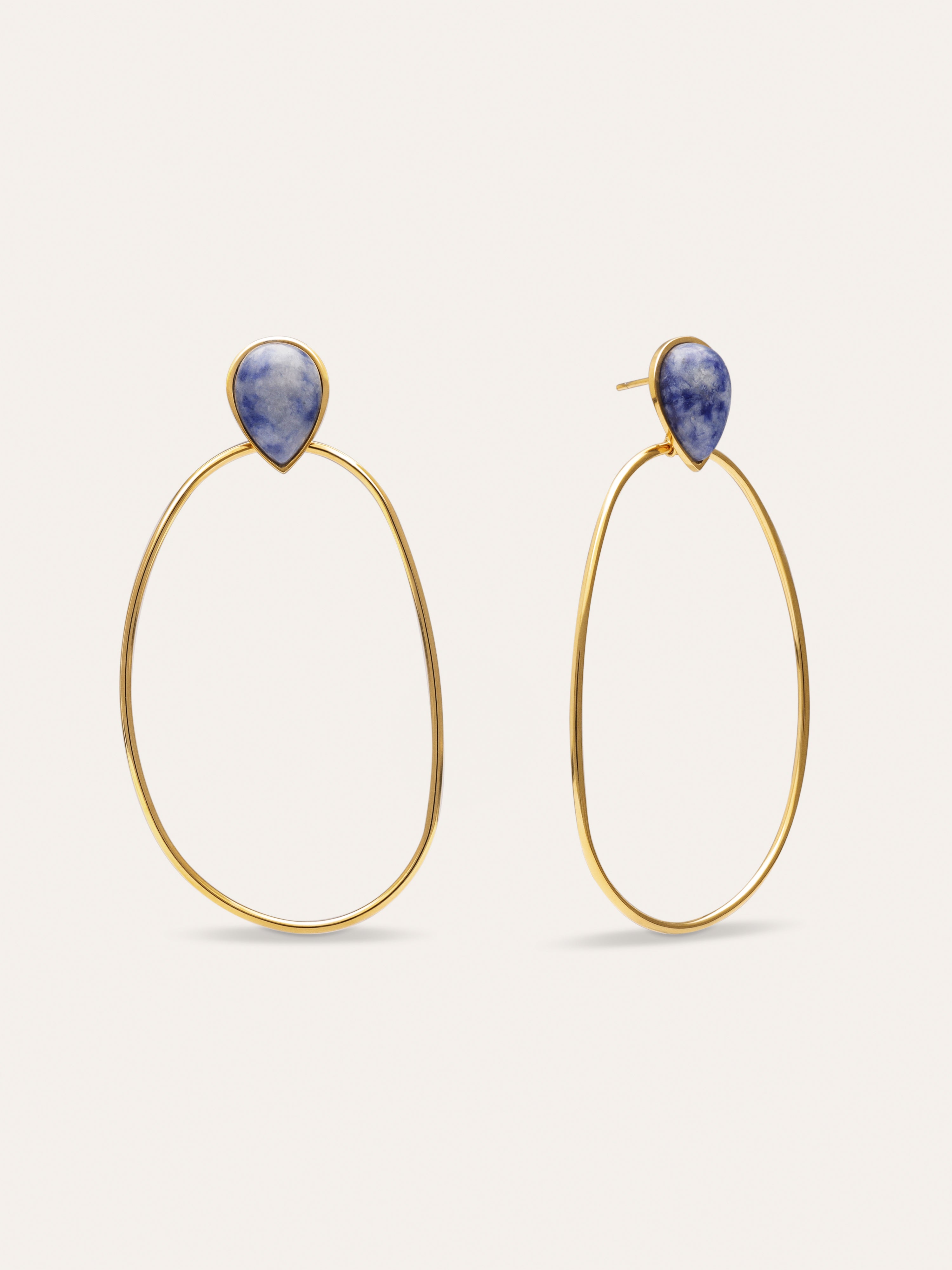 Pendientes Catalina Oval Acero Baño Oro