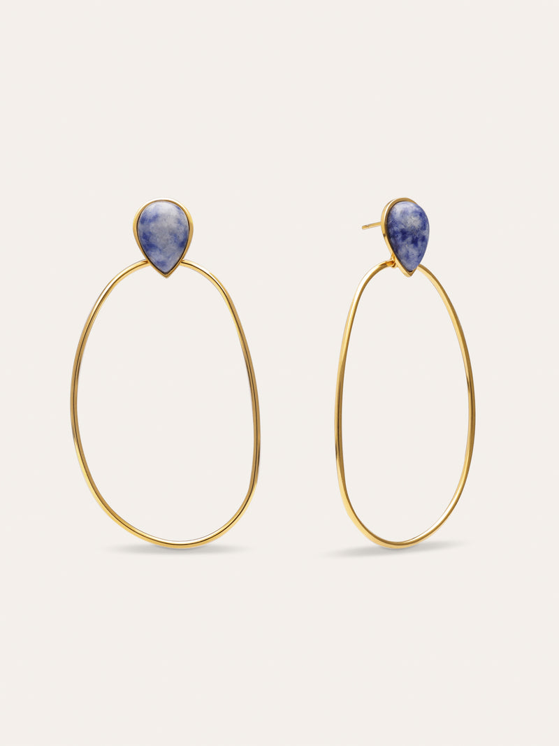 Pendientes Catalina Oval Acero Baño Oro
