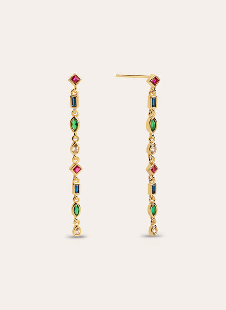 Earrings Cascade Colors 18kt Gold Plated