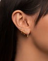 Three Gold Hoop Single earring
