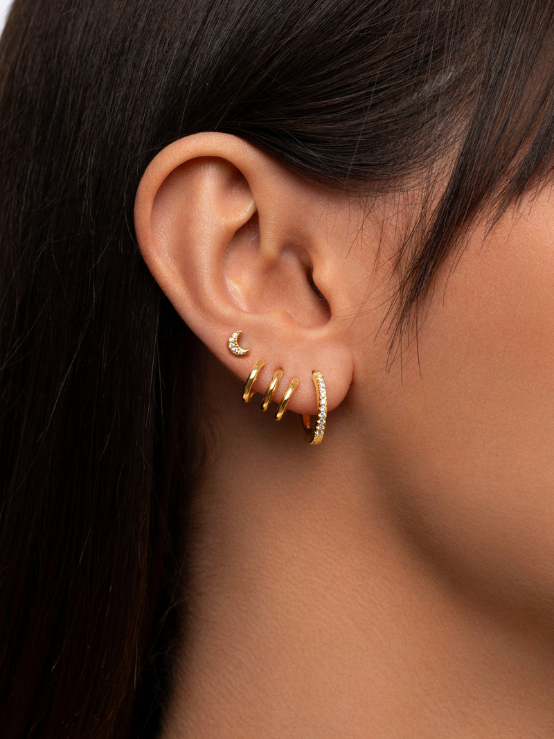 Mini Moon Spark Gold Single Earring