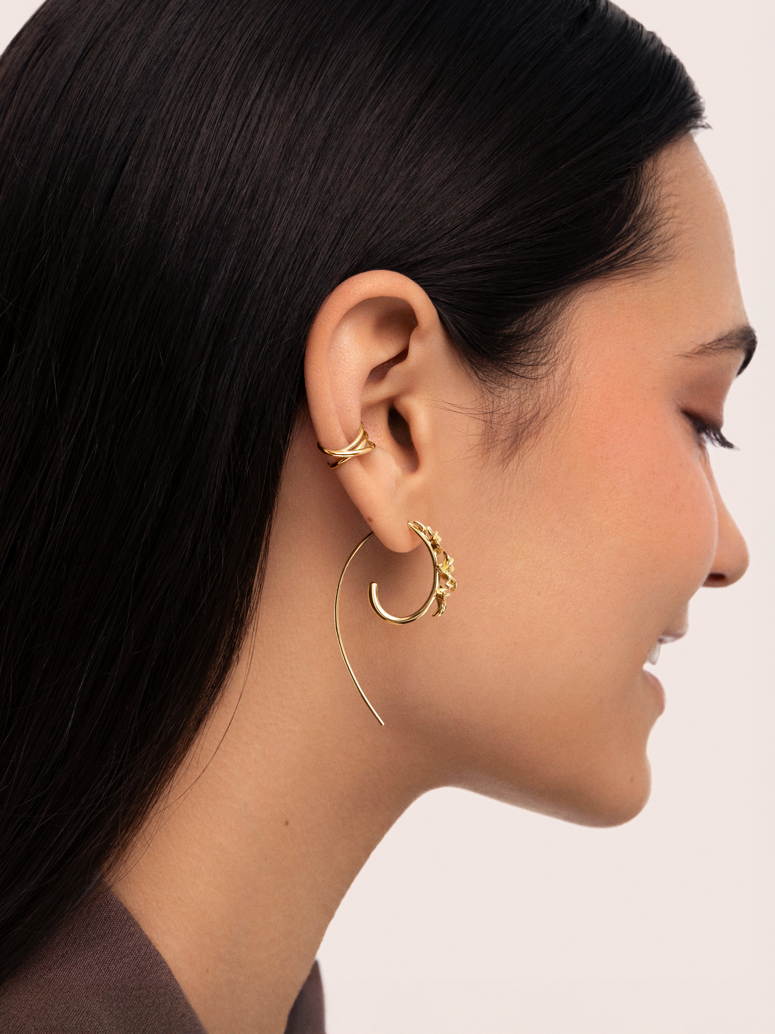 Pendientes Gladiolo Baño Oro