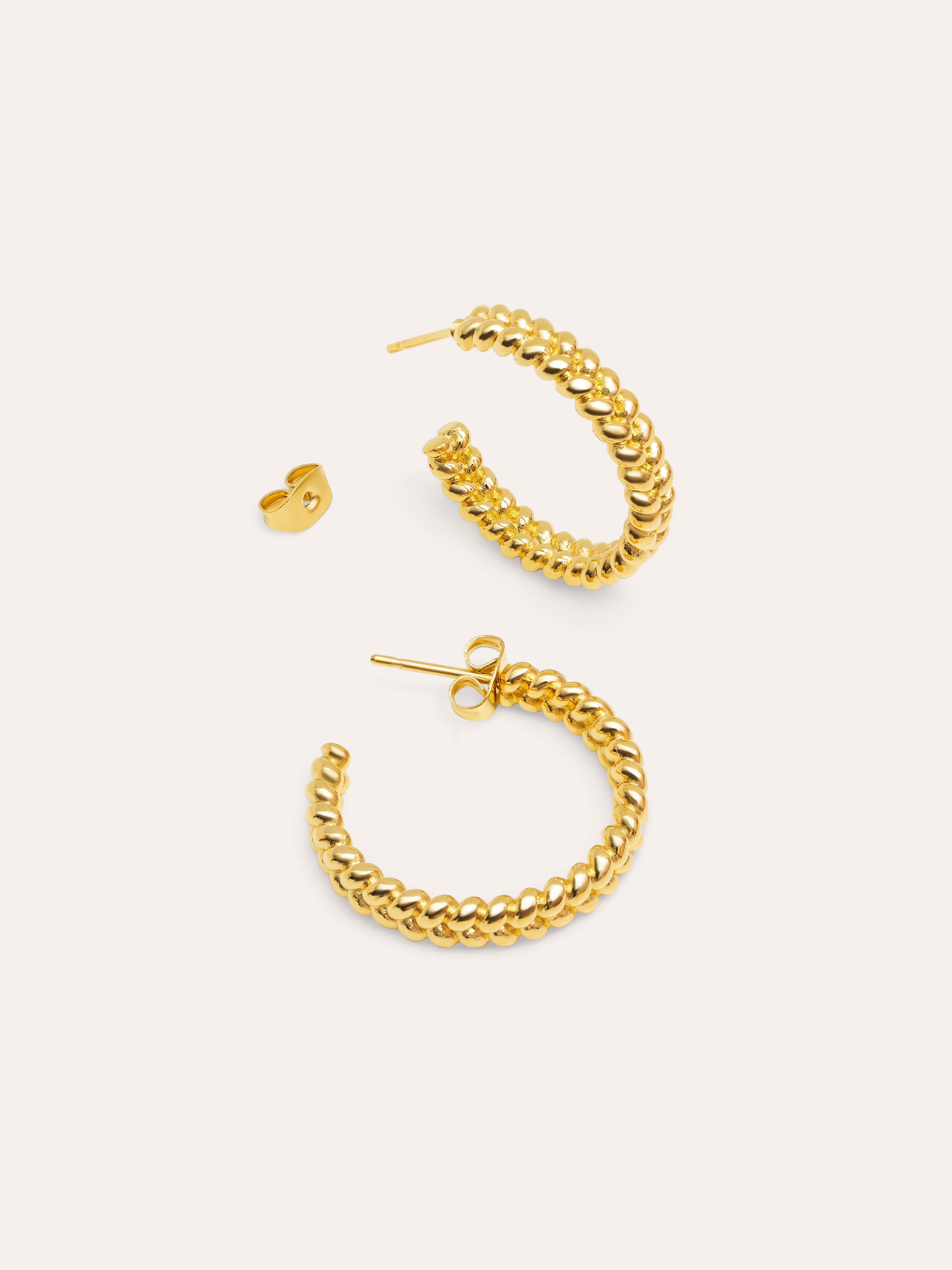 Cord Gold Hoop Earrings