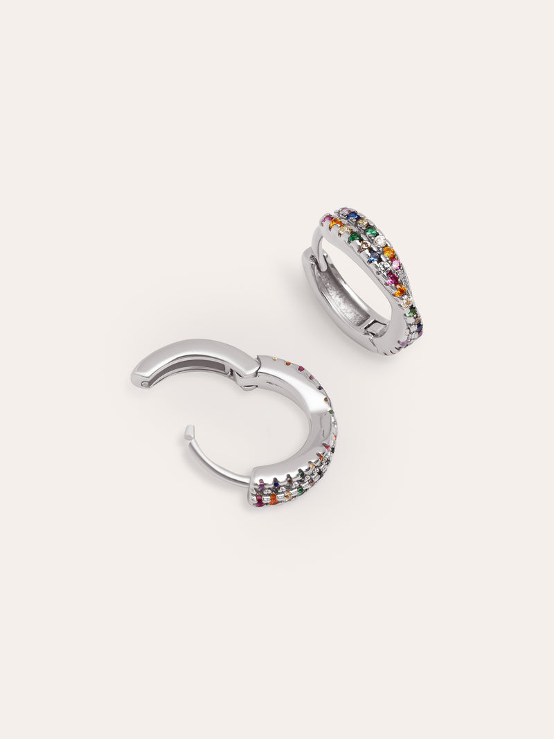Cross Colors Silver Hoop Earrings