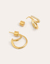 Double Dainty Gold Earrings