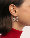 Double Organic River Stainless Steel Earrings