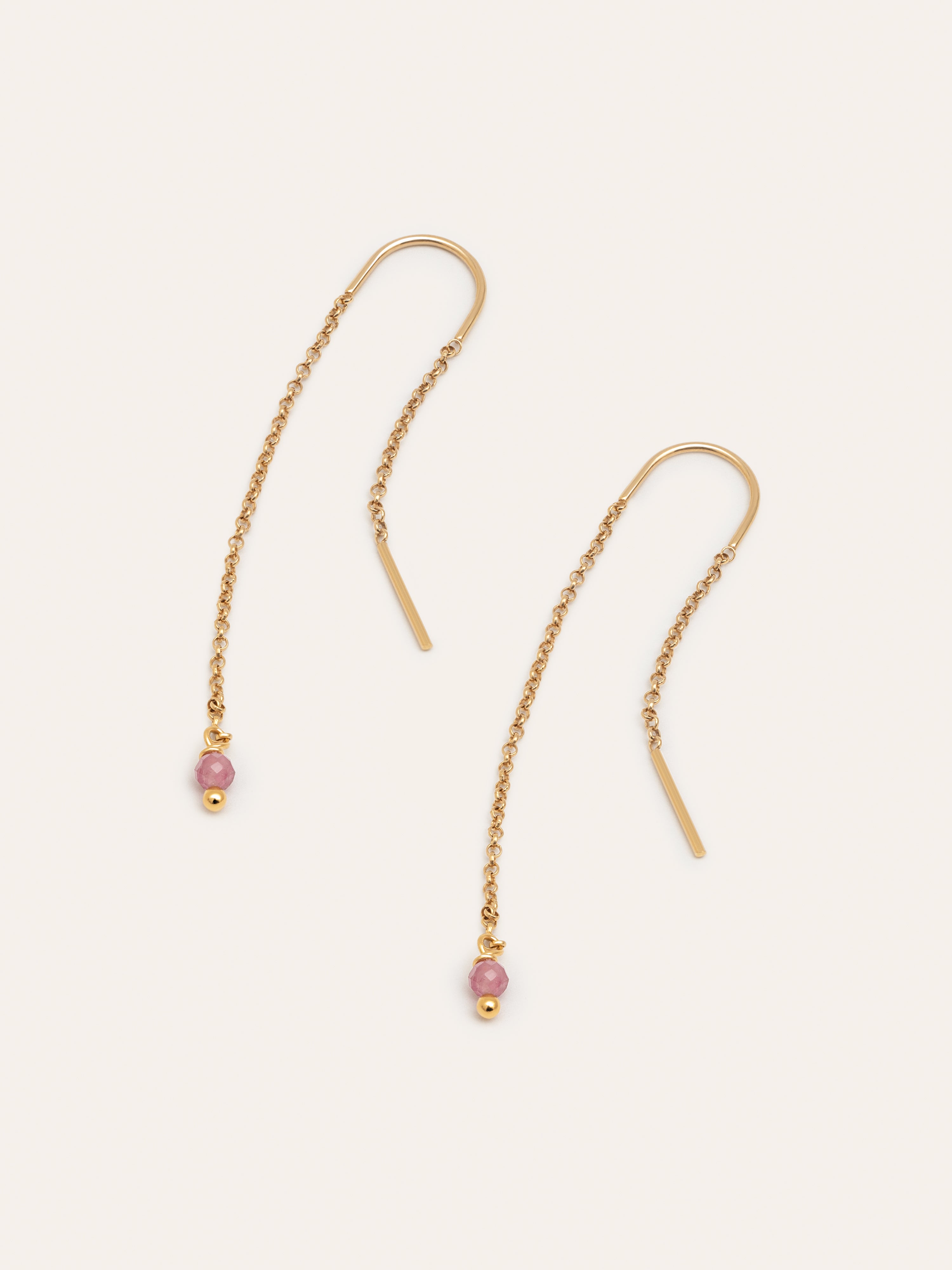 Drop Pink Gold Earrings