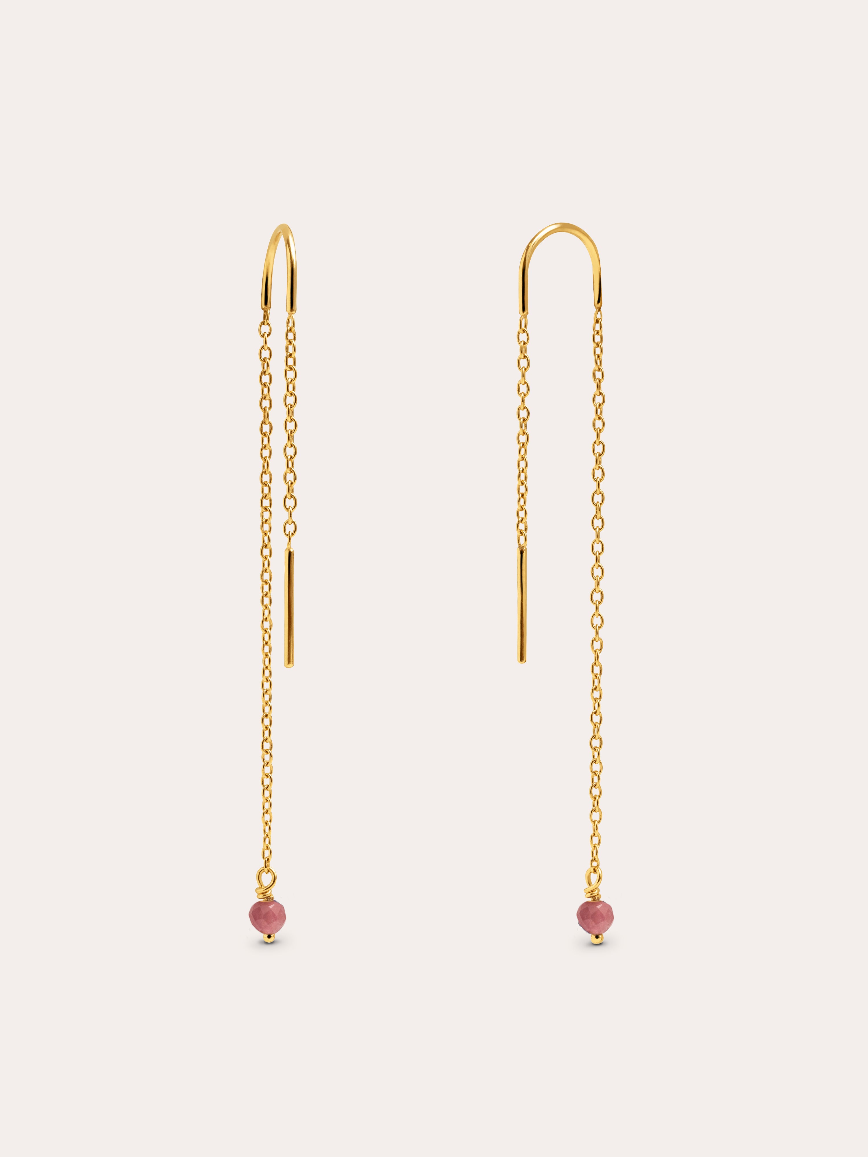 Drop Pink Gold Earrings