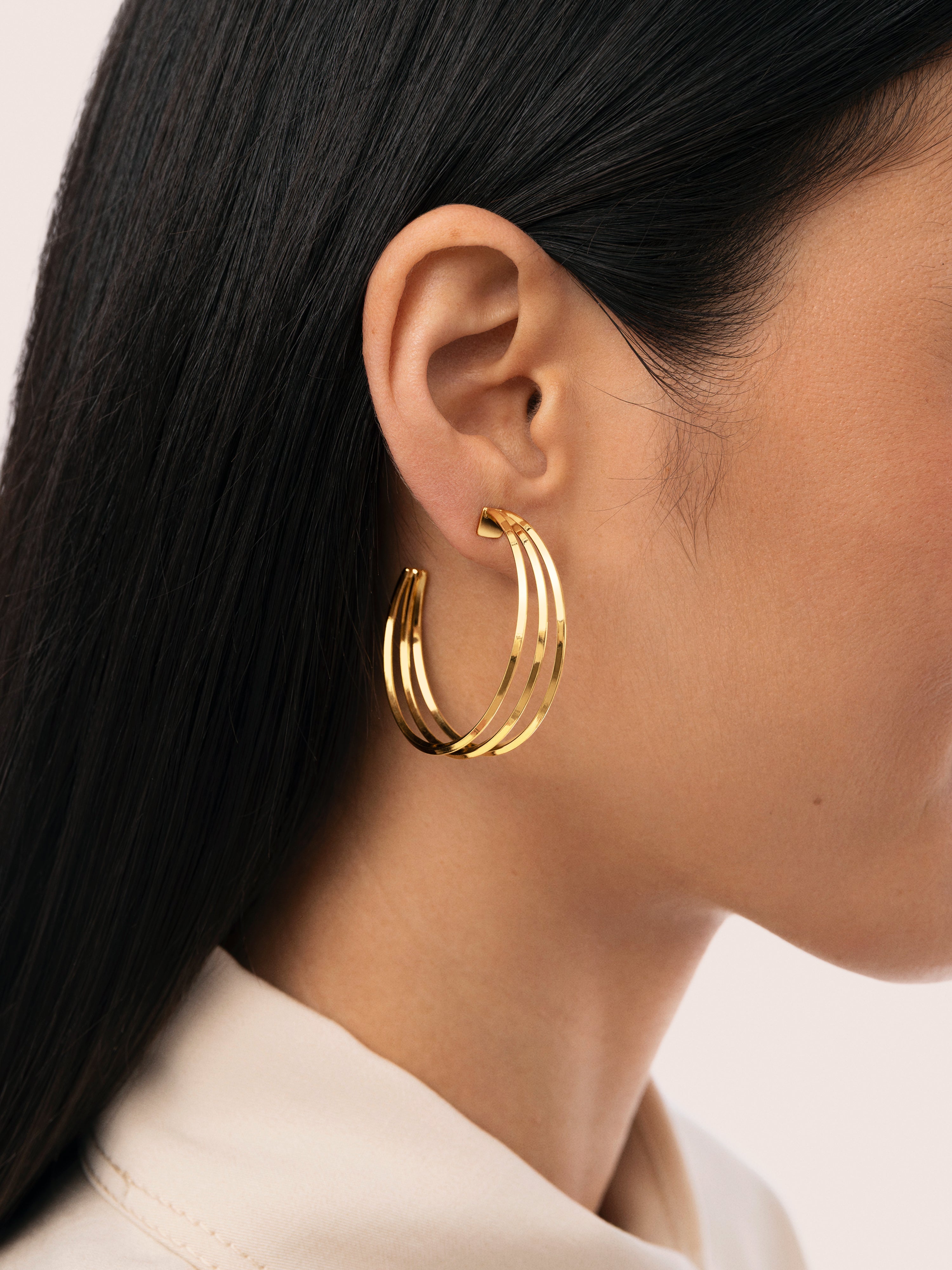 Pendientes Aro Eclipse Acero Baño Oro