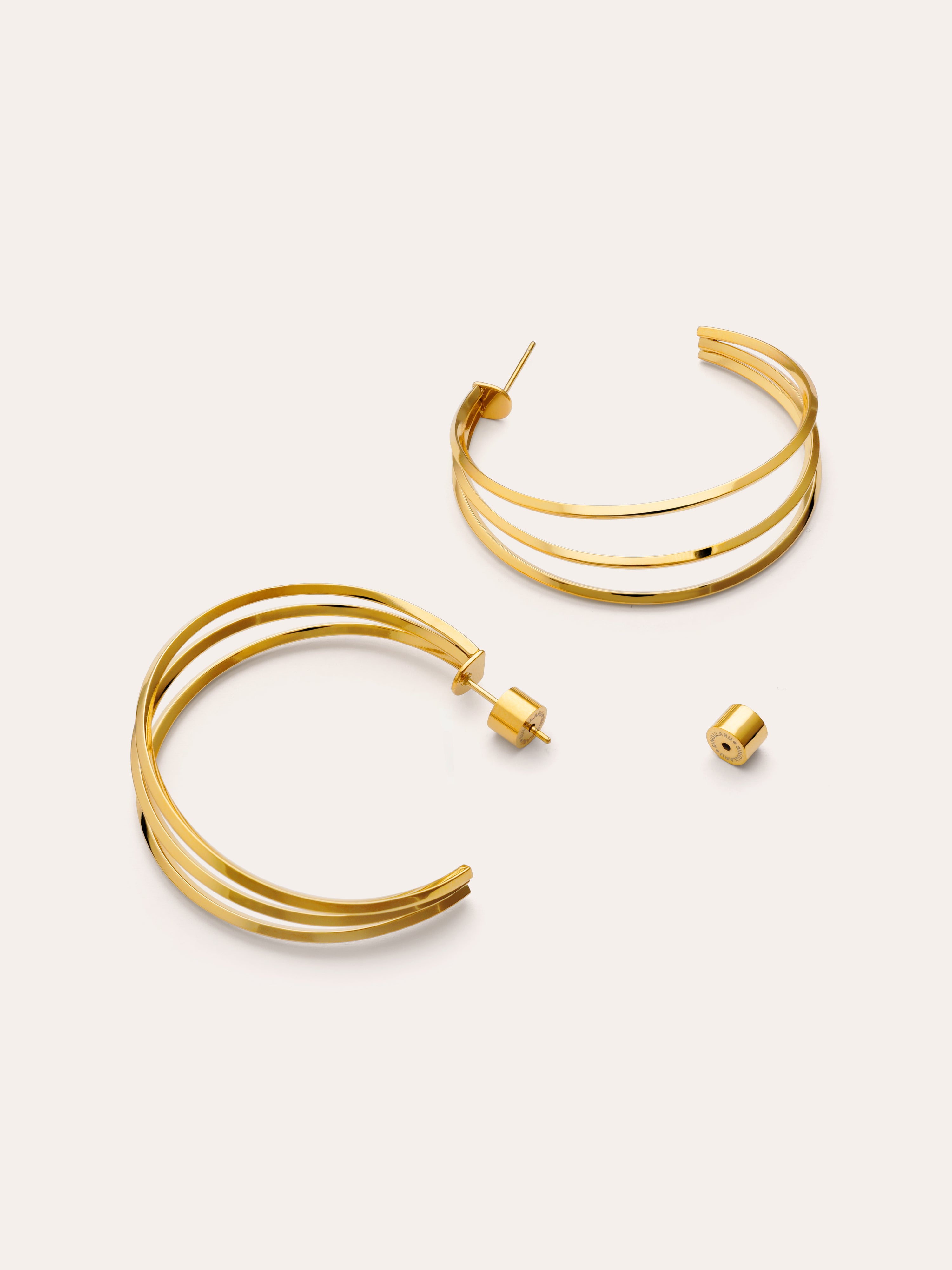 Pendientes Aro Eclipse Acero Baño Oro