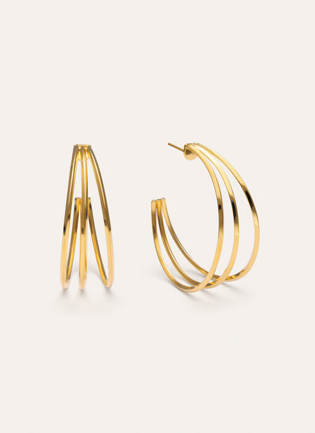 Pendientes Aro Eclipse Acero Baño Oro