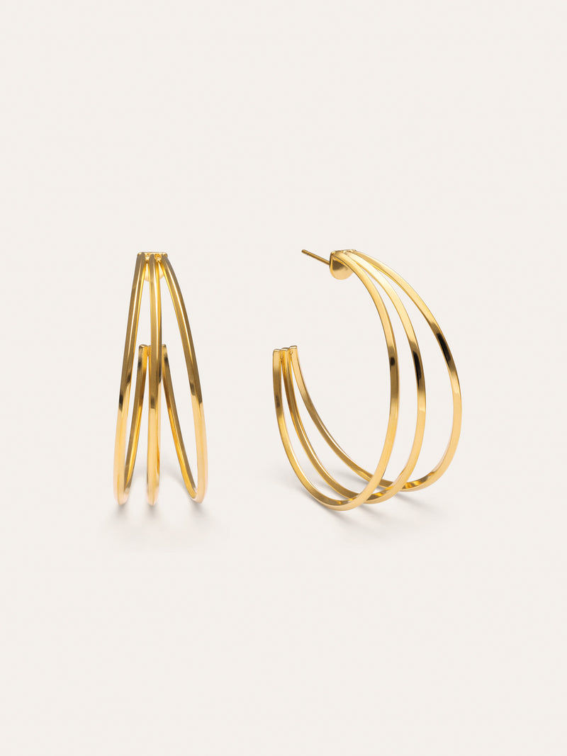 Pendientes Aro Eclipse Acero Baño Oro
