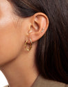 Triple Spark Gold Single Earring