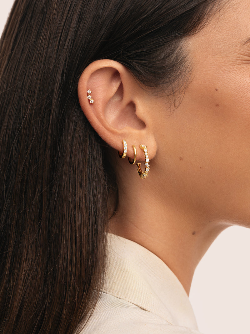 Single Hoop Earring Cleo M Gold Plated