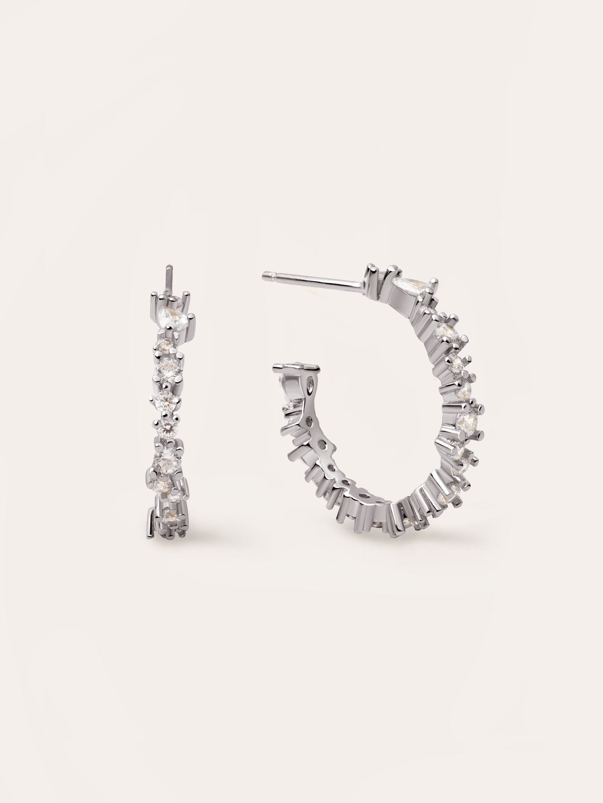 Stellar White Hoop Earrings SINGULARU