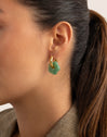 Jade Flower Gold Earrings