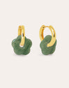 Jade Flower Gold Earrings