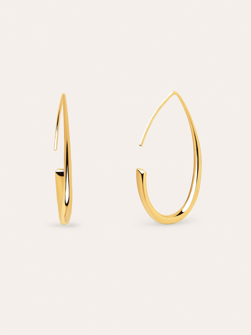 Pendientes Gota Arch Acero Baño Oro