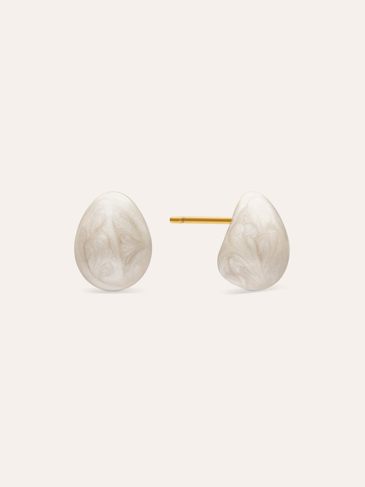 Pendientes Gota Enamel Alea Blanco Acero Baño Oro