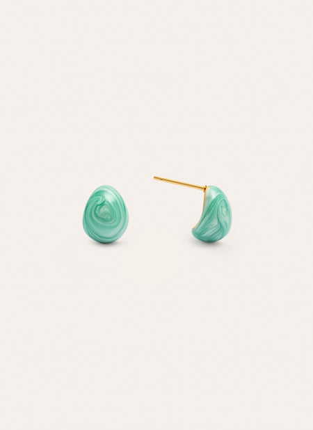 Pendientes Gota Enamel Alea Acero Baño Oro