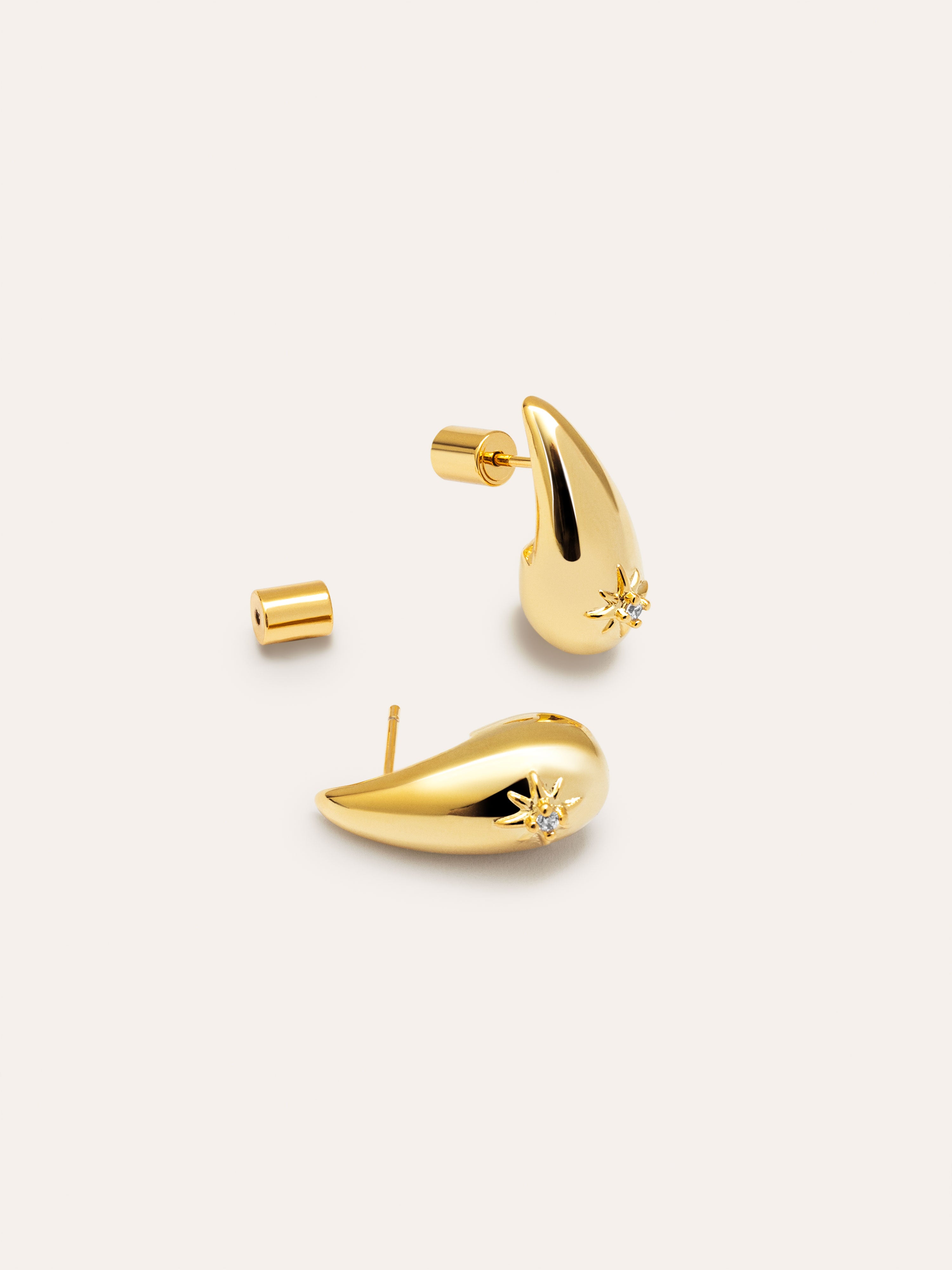 Pendientes Gota Sparks Baño Oro