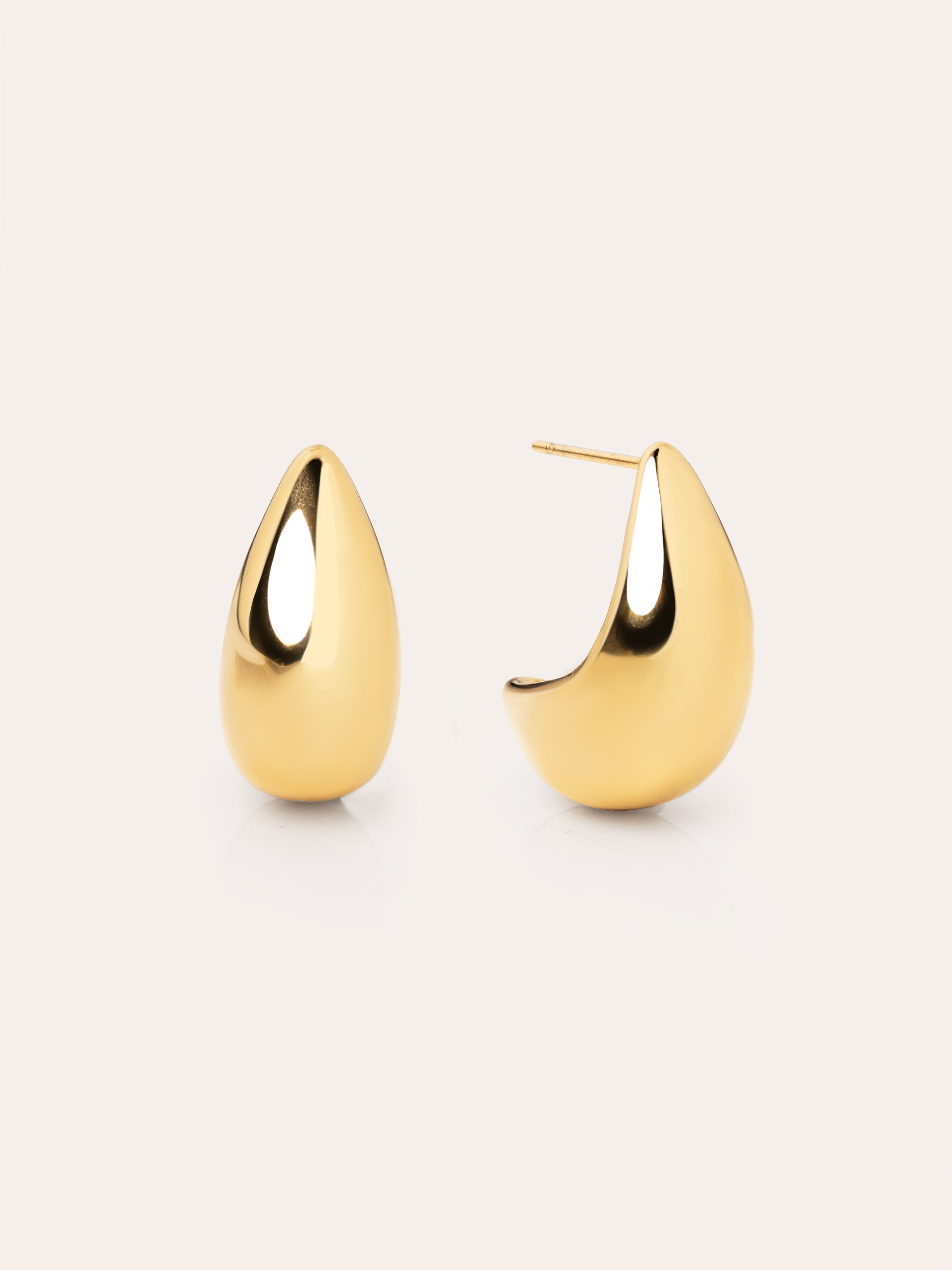 Raindrop Stainless Steel Gold Earrings