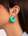 Gummy Turquoise Stainless Steel Earrings 
