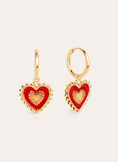 Reversed Heart Enamel Stainless steel Gold Earrings
