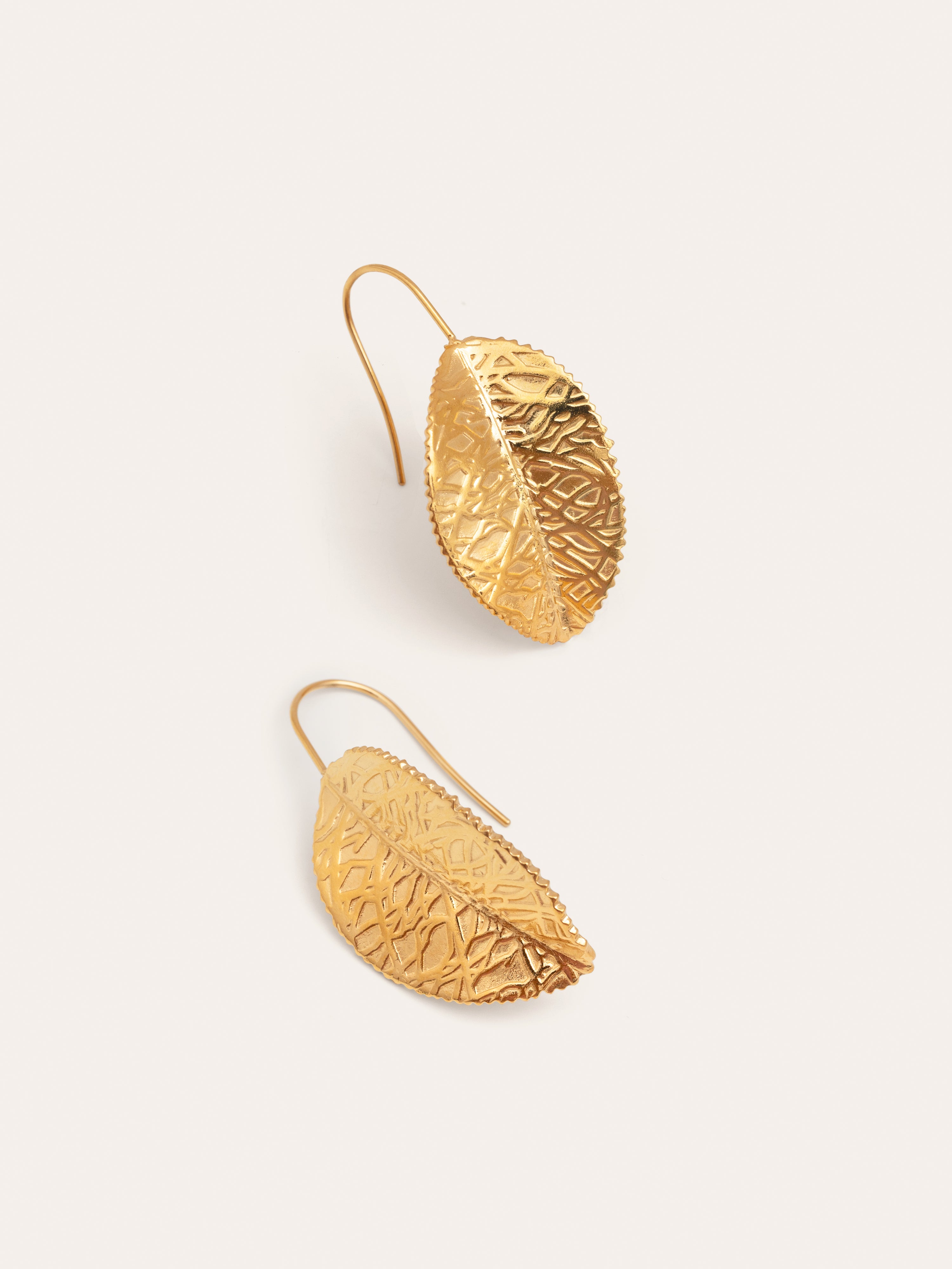 Leaf Stainless Steel Gold Earrings