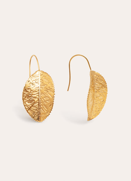 Leaf Stainless Steel Gold Earrings