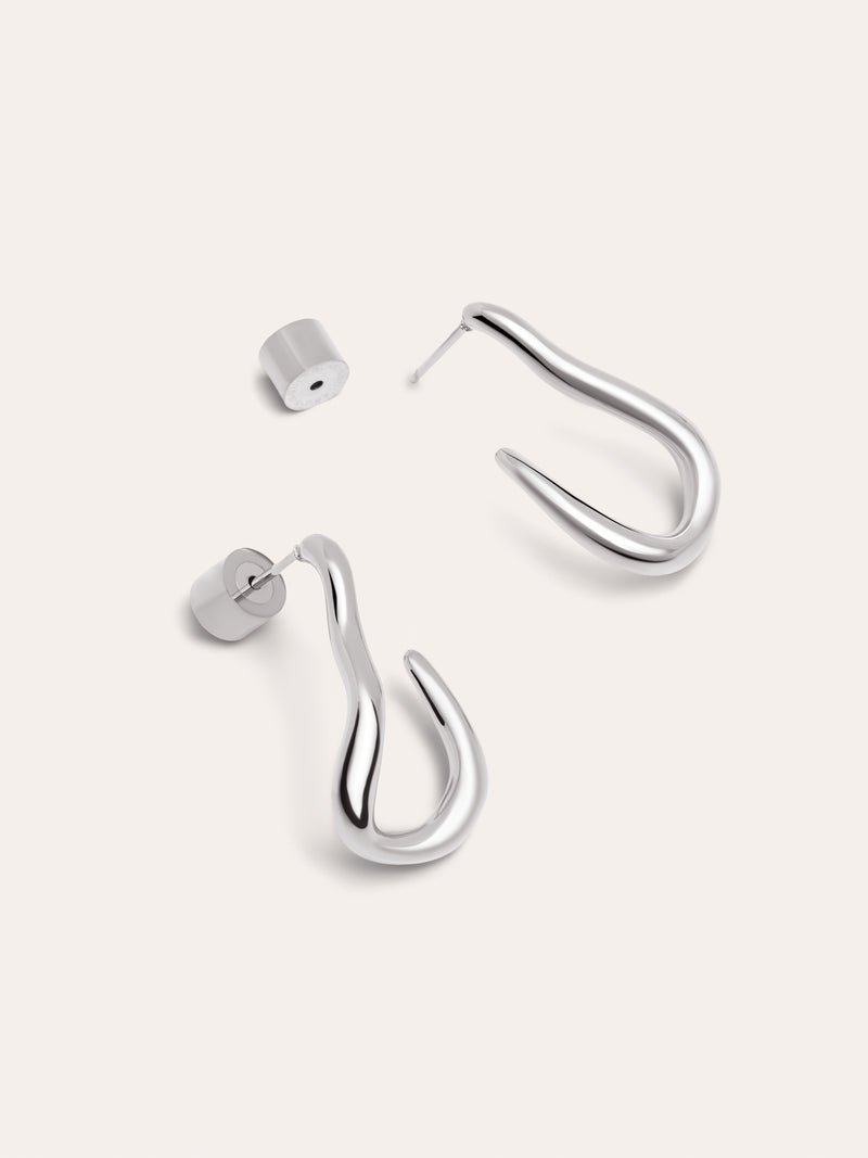 Organic Hook Stainless Steel Hoop Earrings
