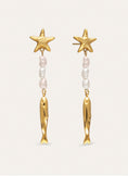 Pendientes Long Costa Acero Baño Oro
