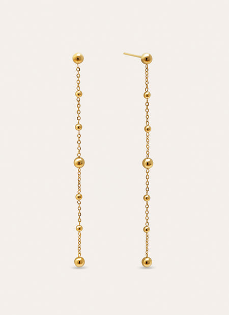 Pendientes Long Drop Bomb Acero Baño Oro