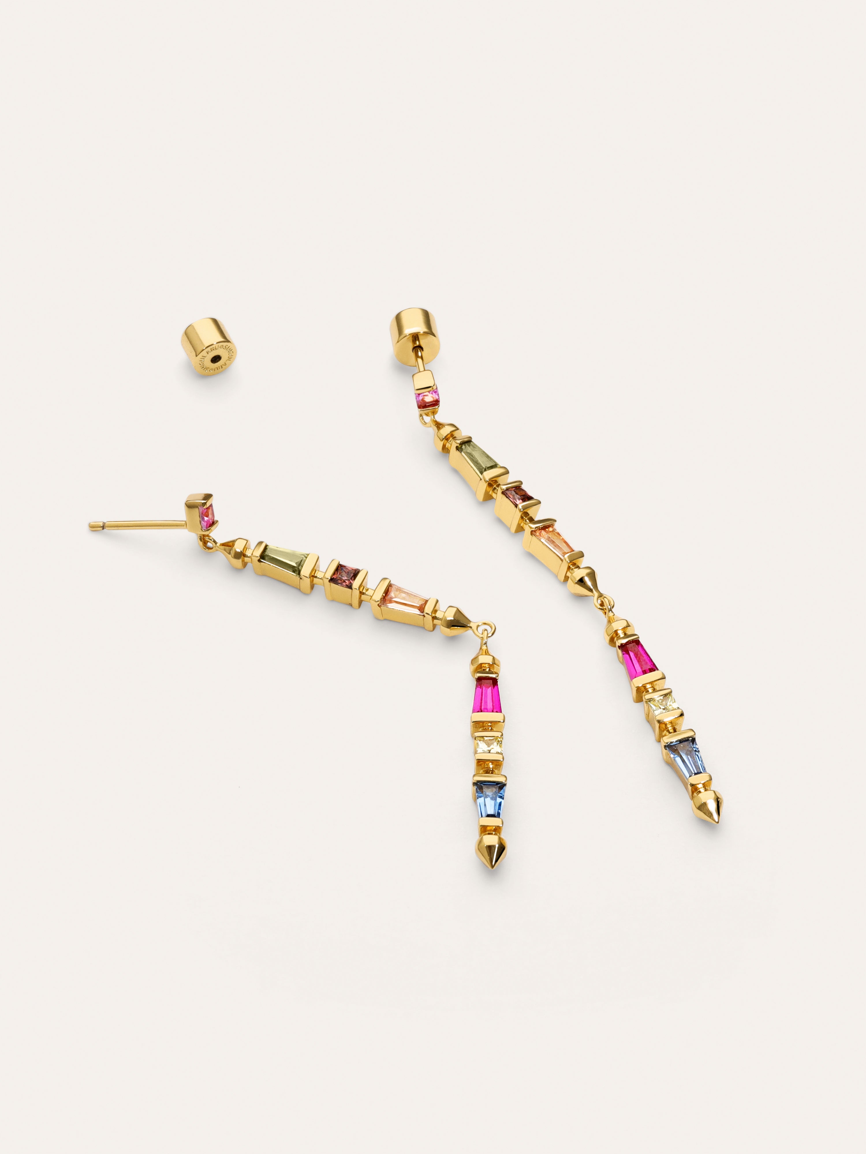 Pendientes Long Iris Colors Baño Oro