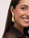 Long Shell Earrings Gold-Plated Steel - vista 4