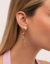 Long Coral Earrings Steel Gold Plated