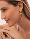 Long Coral Earrings Steel Gold Plated