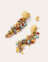 Long Coral Earrings Steel Gold Plated