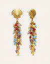 Long Coral Earrings Steel Gold Plated
