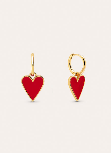 Lovely Heart Gold Earrings 