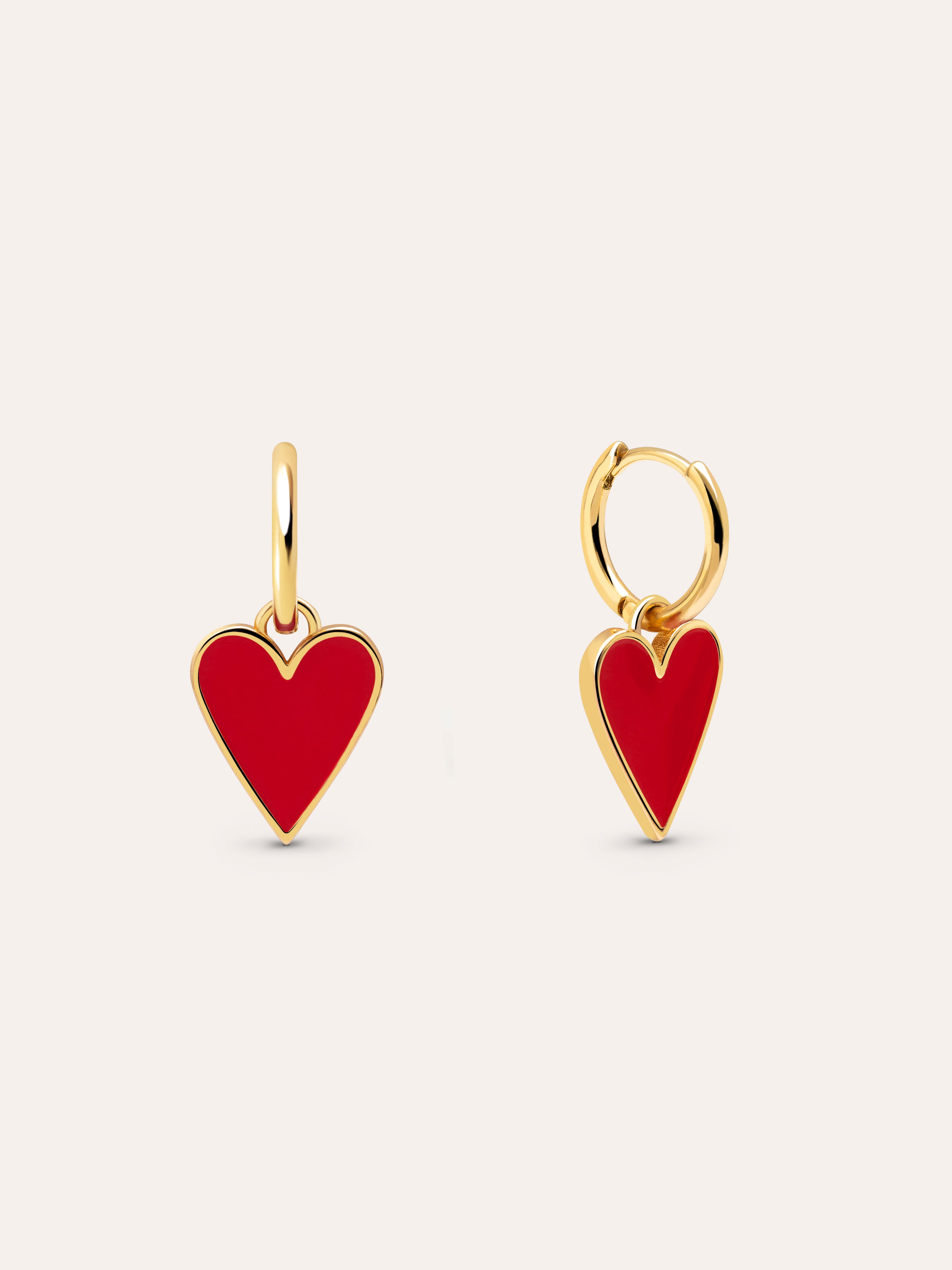 Lovely Heart Gold Earrings 