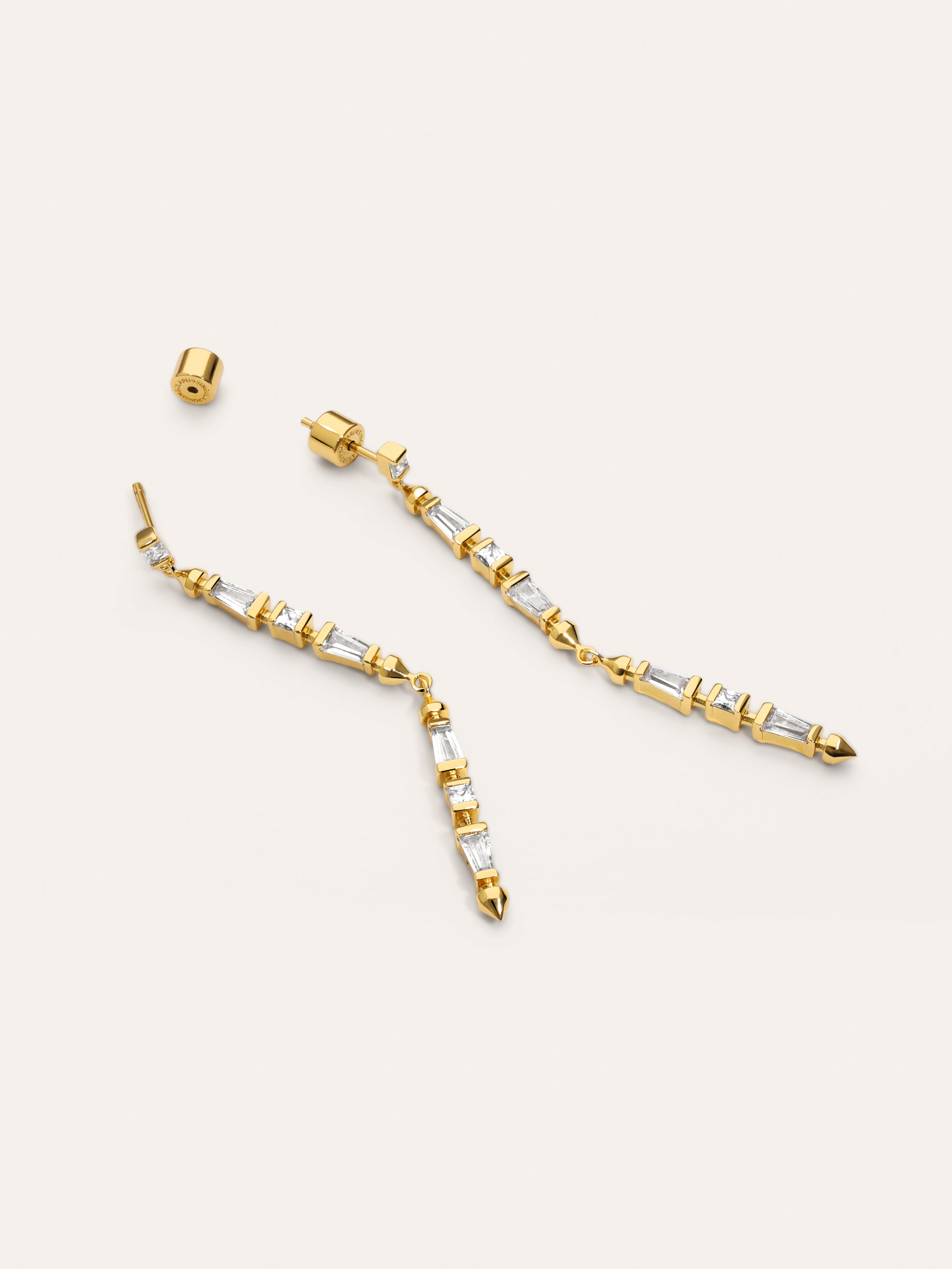 Long Iris Gold Earrings