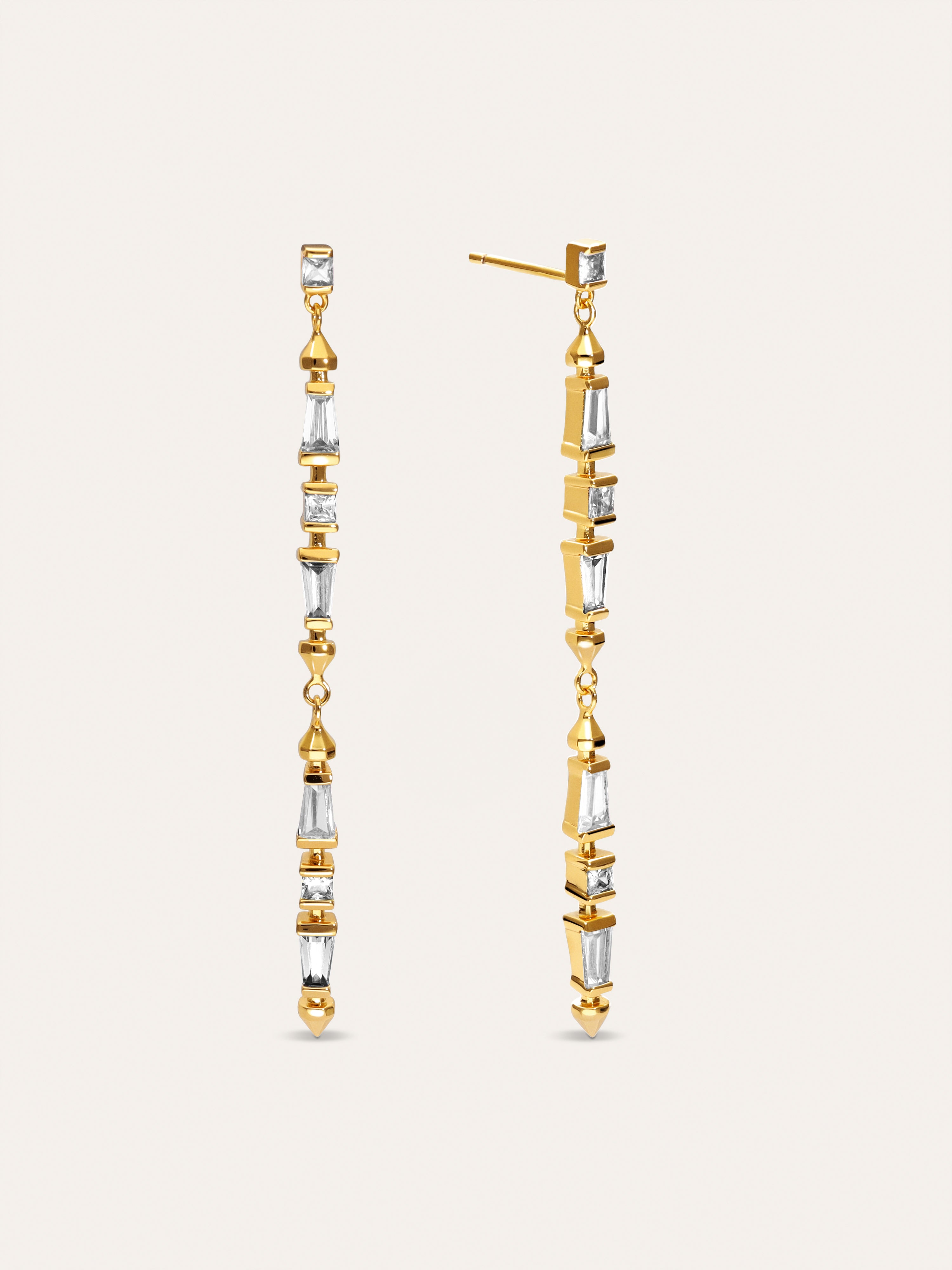 Long Iris Gold Earrings