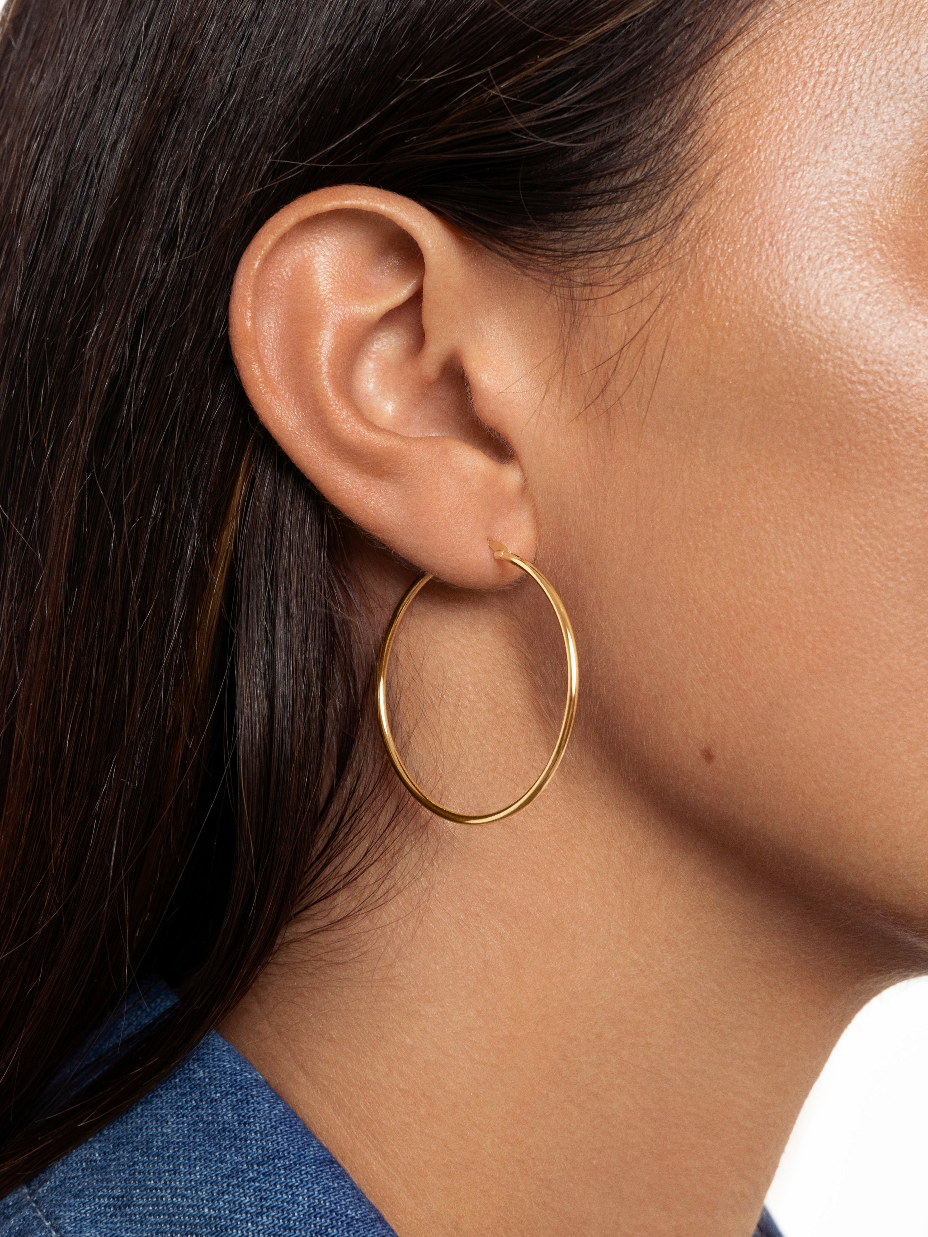 Maria L Hoops Stainless Steel Gold 