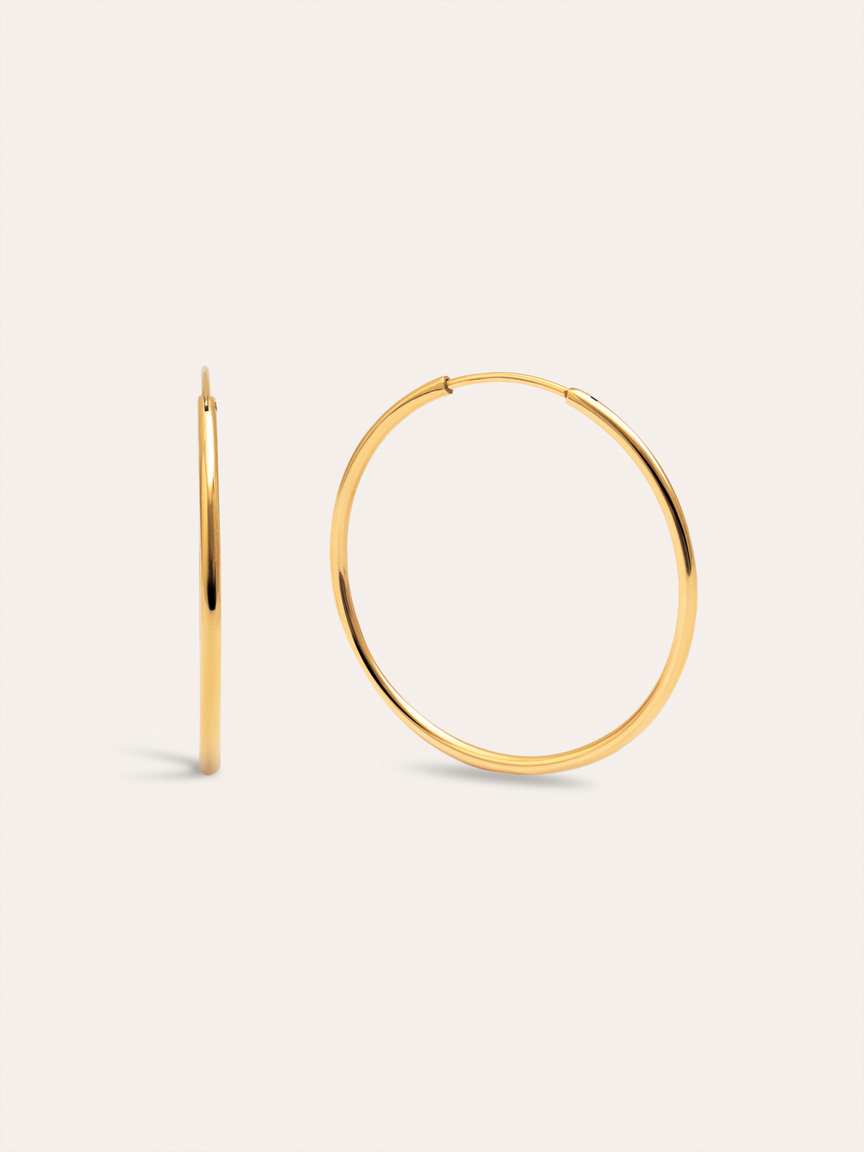 Maria L Hoops Stainless Steel Gold 