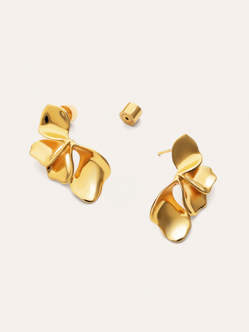 Petal Stainless Steel Gold Earrings 