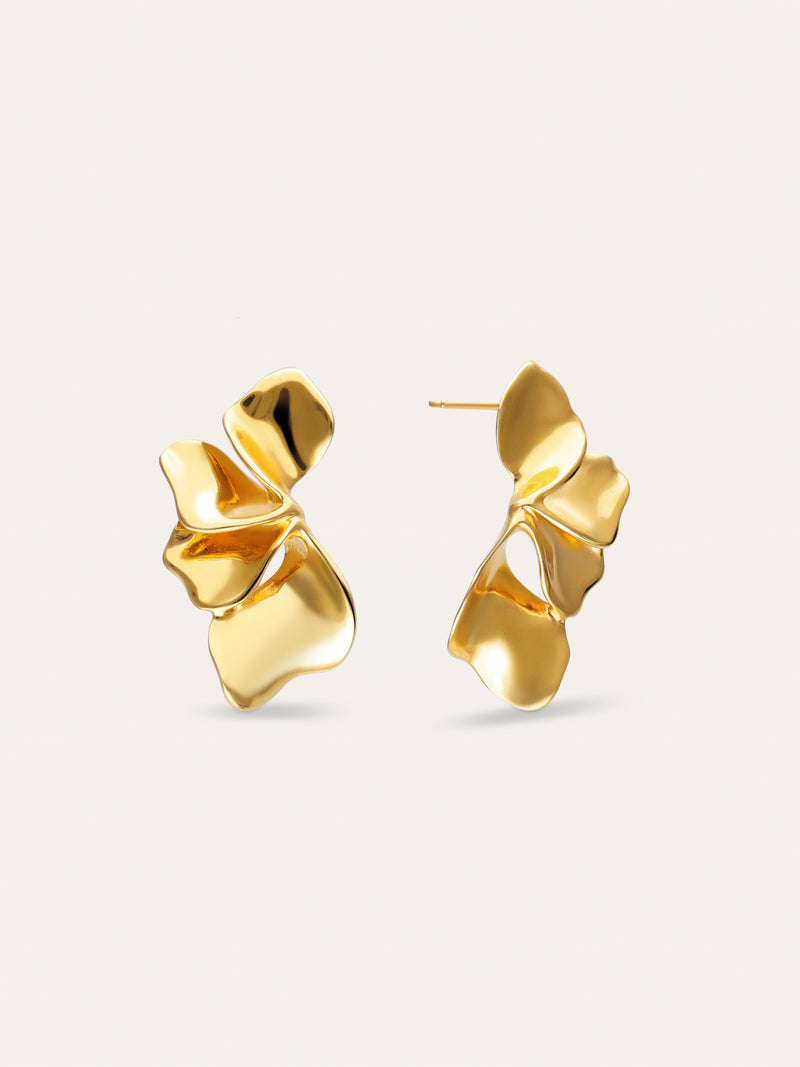 Petal Stainless Steel Gold Earrings 
