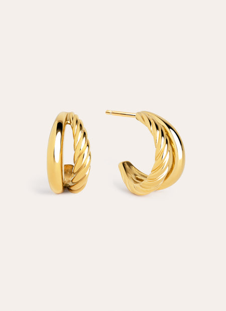 Margot Sterling Steel Gold Earrings