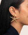 Pendientes Maxi Starfish Acero Baño Oro