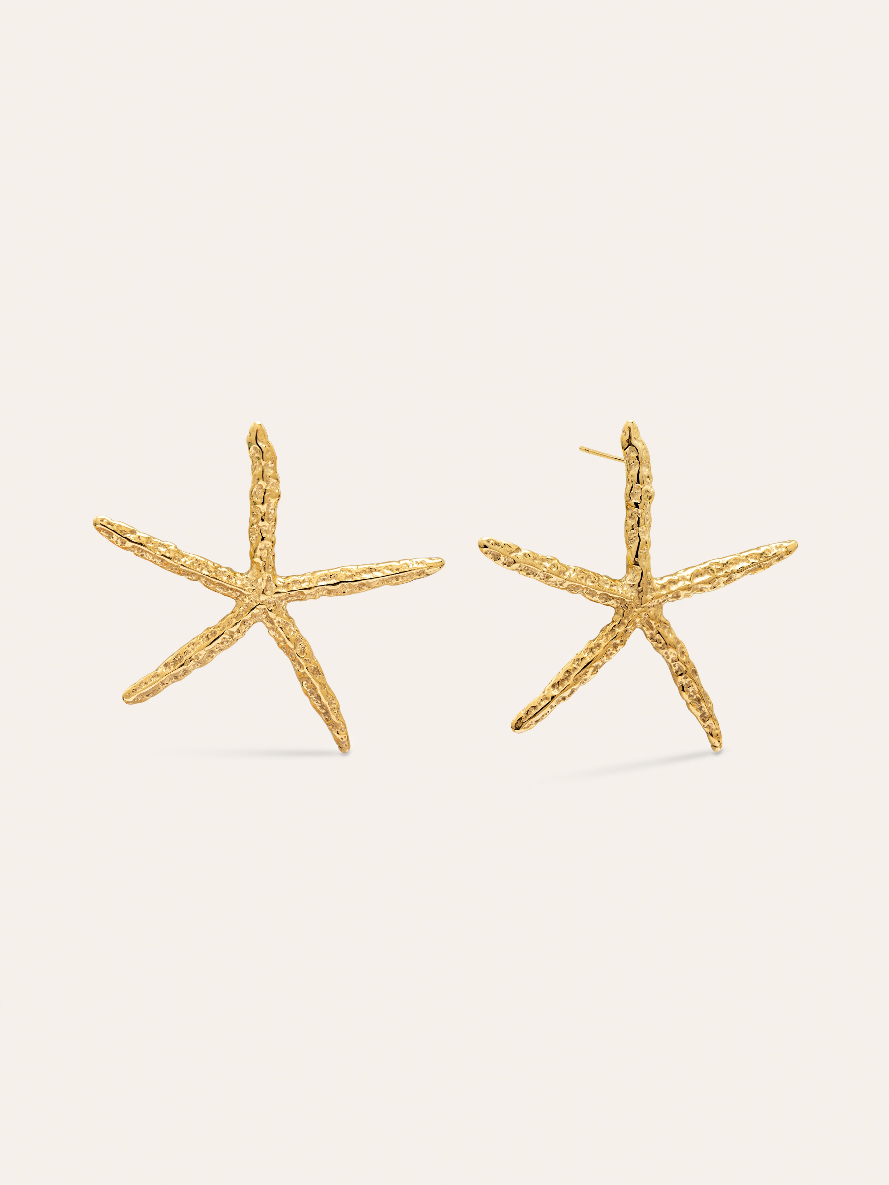 Pendientes Maxi Starfish Acero Baño Oro
